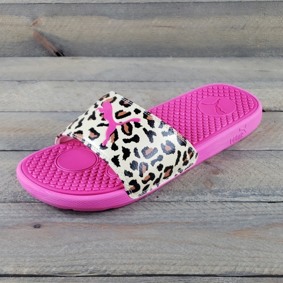 Puma Cool Cat Sport Pink Cheetah Slides NEW - Picture 3 of 8